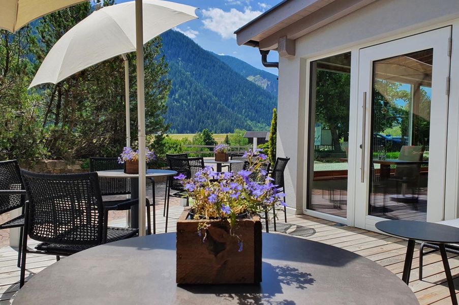 Hotel Unterpichl con terrazza in estate