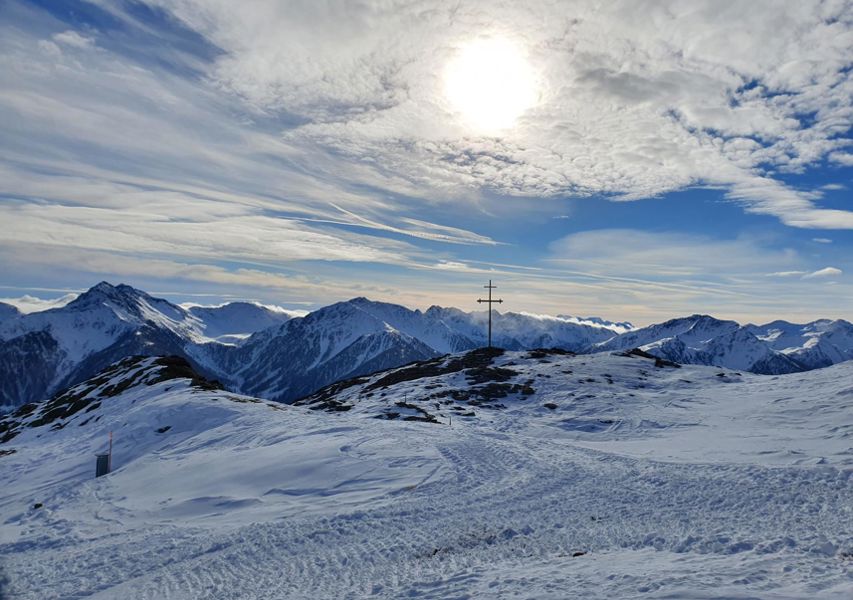 Cross at the peak of the mountain