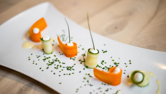 Vegetarische Vorspeise in unserem Genusshotel in Südtirol