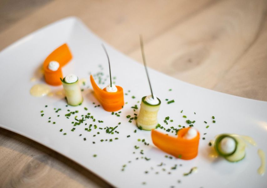 Vegetarische Vorspeise in unserem Genusshotel in Südtirol